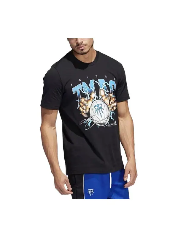 Футболка Men's adidas Alphabet Basketball Printing Round Neck Pullover Sports Short Sleeve Maddie — изображение 1 из 3