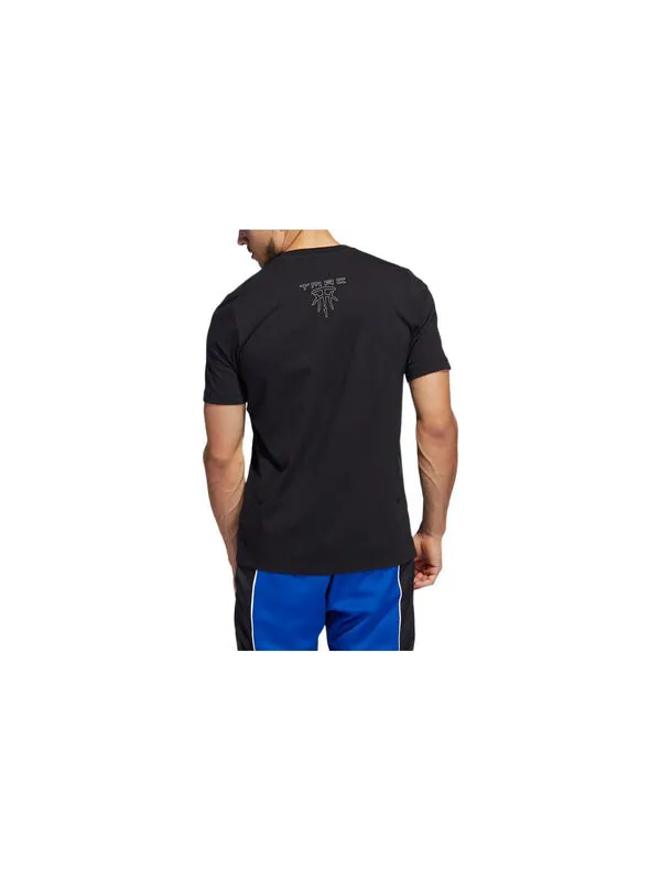 Футболка Men's adidas Alphabet Basketball Printing Round Neck Pullover Sports Short Sleeve Maddie — изображение 2 из 3