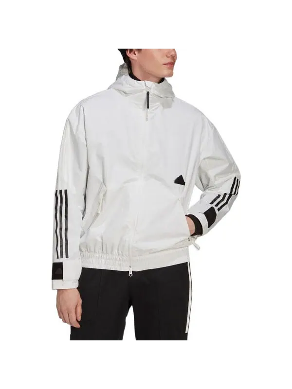 Куртка 3 полоски штормовая куртка Adidas — изображение 2 из 3, белый/черный