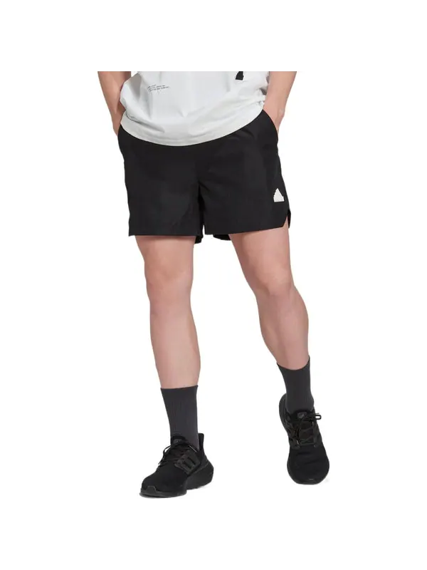 Шорты men's solid color casual logo straight sports shorts black Adidas — изображение 2 из 4, мульти