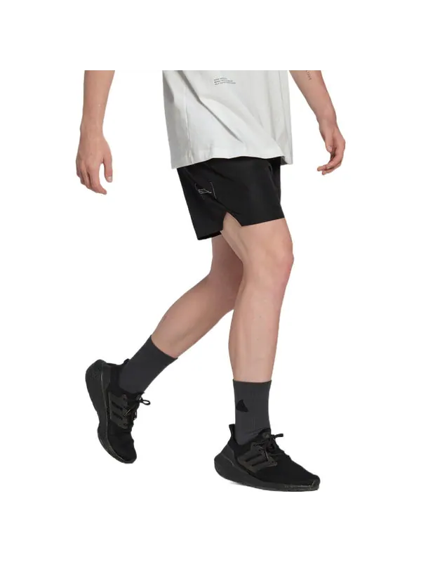 Шорты men's solid color casual logo straight sports shorts black Adidas — изображение 4 из 4, мульти
