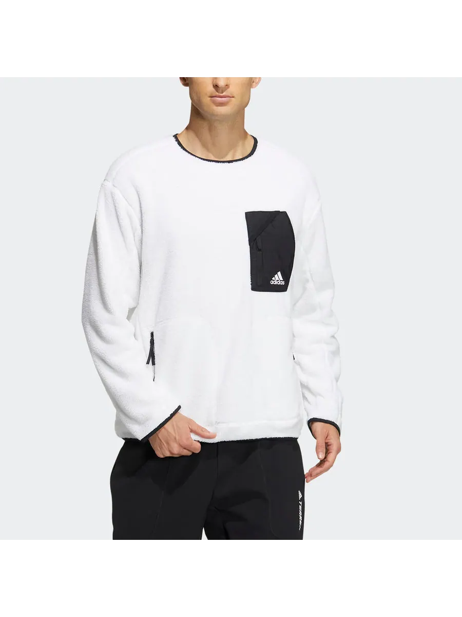Худи adidas Fleece Crew Sw Logo — изображение 2 из 4, белый