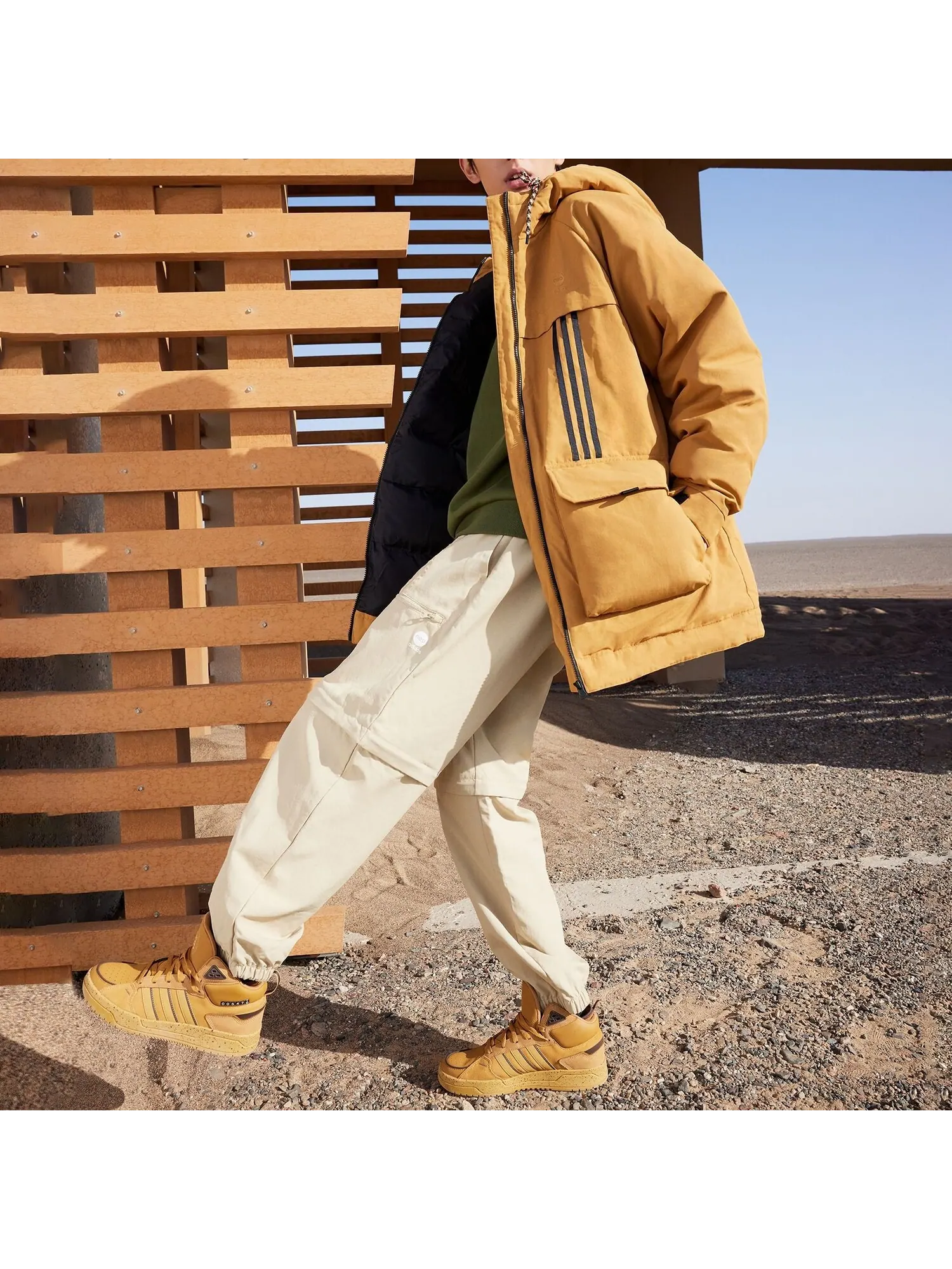 Пуховик Adidas Neo — изображение 5 из 6, желтый