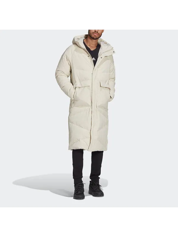 Пуховик adidas Big Baffle Down Coat — изображение 4 из 4, бежевый