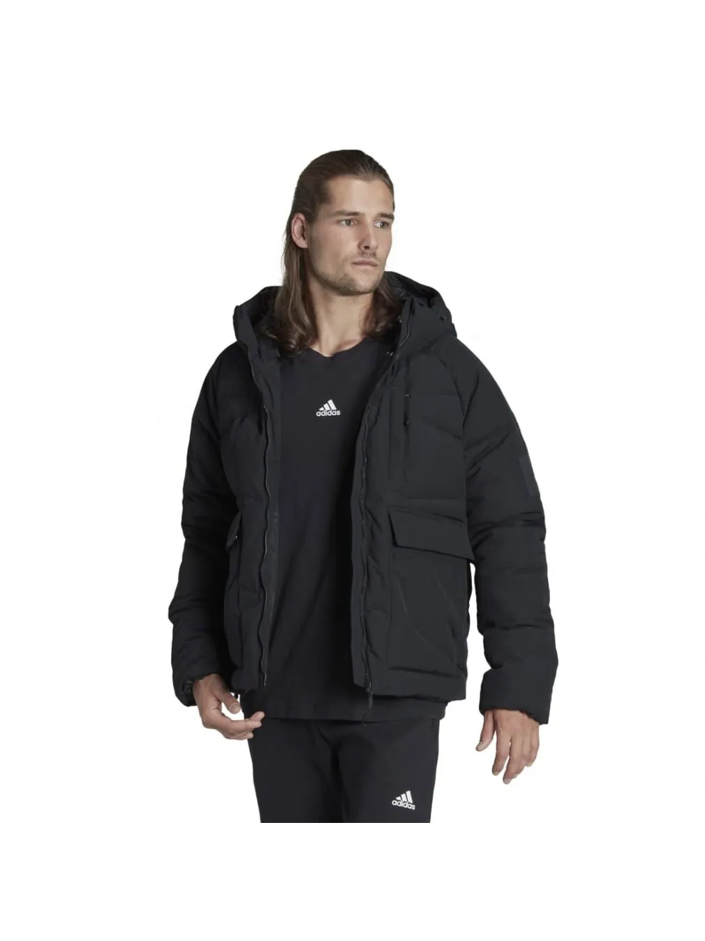 Мужская куртка-пуховик Adidas Big Baffle — изображение 2 из 7, черный