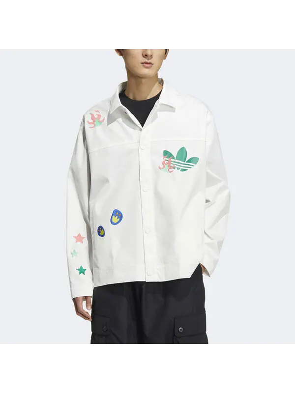 Куртка adidas originals SS22 Logo Cartoon Printing Sports Jacket Unisex White — изображение 3 из 4, мульти