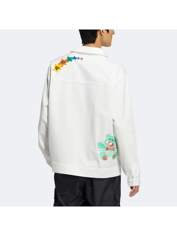 Куртка adidas originals SS22 Logo Cartoon Printing Sports Jacket Unisex White — изображение 4 из 4, мульти