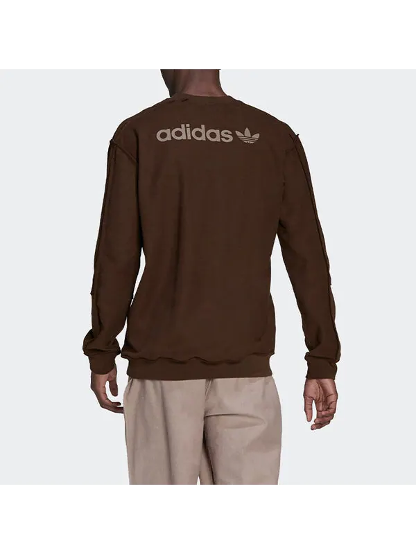Толстовка Men's adidas originals Sports Round Neck Pullover Brown — изображение 3 из 4, мульти