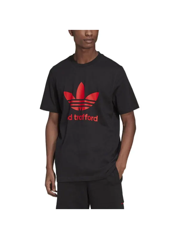 Футболка adidas Original Old Trafford Trefoil T-Shirt 'Black' — изображение 2 из 4, черный/мульти