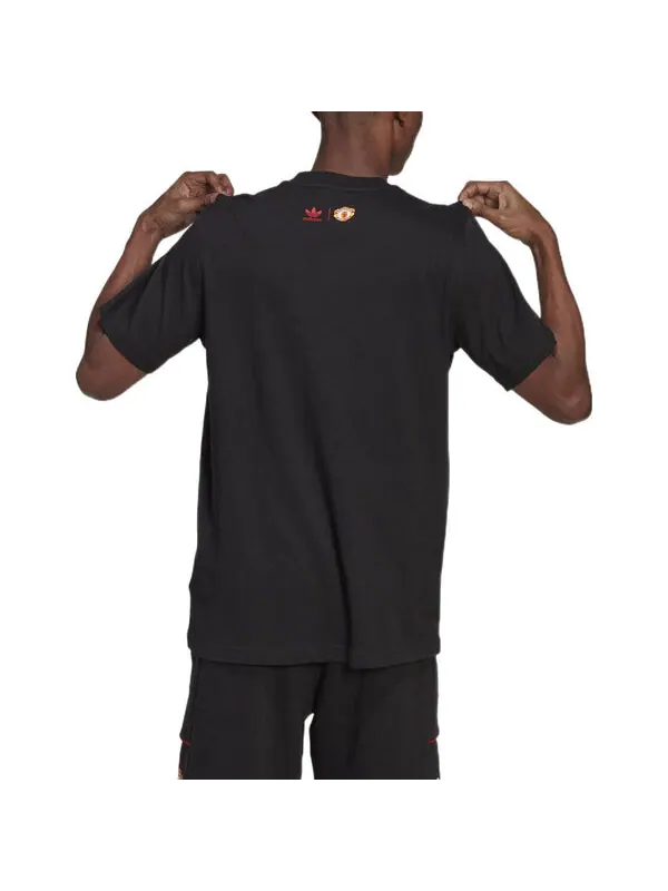 Футболка adidas Original Old Trafford Trefoil T-Shirt 'Black' — изображение 3 из 4, черный/мульти