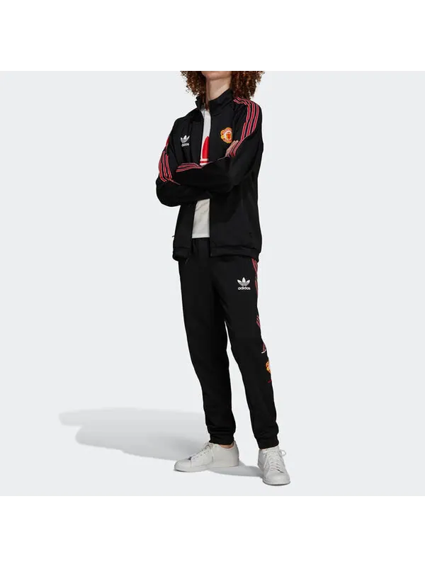 Спортивные штаны Men's adidas originals SS22 Manchester United Casual Stripe Printing Bundle Feet — изображение 3 из 3