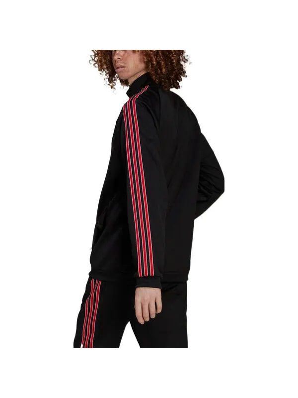 Куртка Men's adidas originals SS22 Manchester United Sports Stripe Logo Stand Collar Jacket Black — изображение 4 из 4