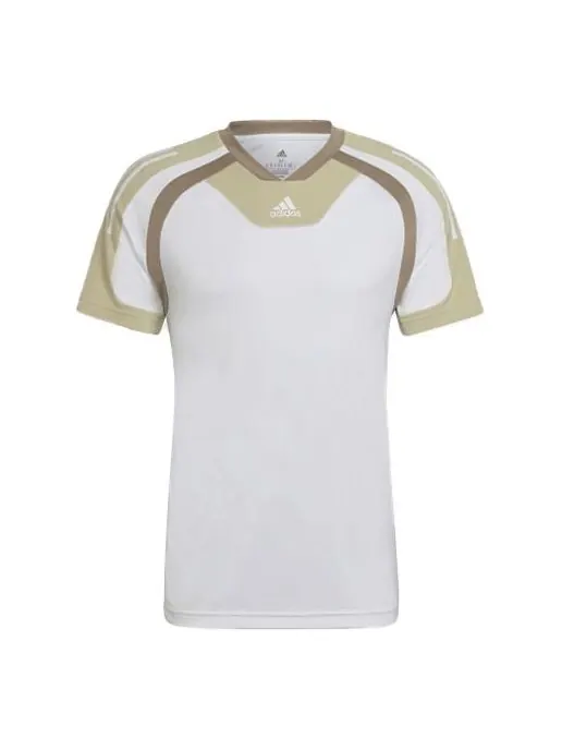 Футболка men's round neck pullover colorblock short sleeve white t-shirt Adidas — изображение 1 из 4, белый