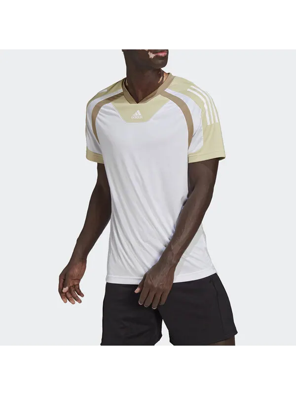 Футболка men's round neck pullover colorblock short sleeve white t-shirt Adidas — изображение 2 из 4, белый