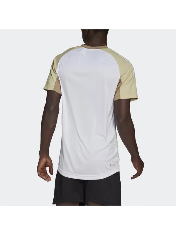 Футболка men's round neck pullover colorblock short sleeve white t-shirt Adidas — изображение 3 из 4, белый