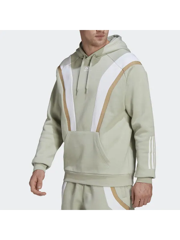 Толстовка Men's adidas Sw Fl Hoddie Contrasting Colors Sports Green — изображение 2 из 4, мульти