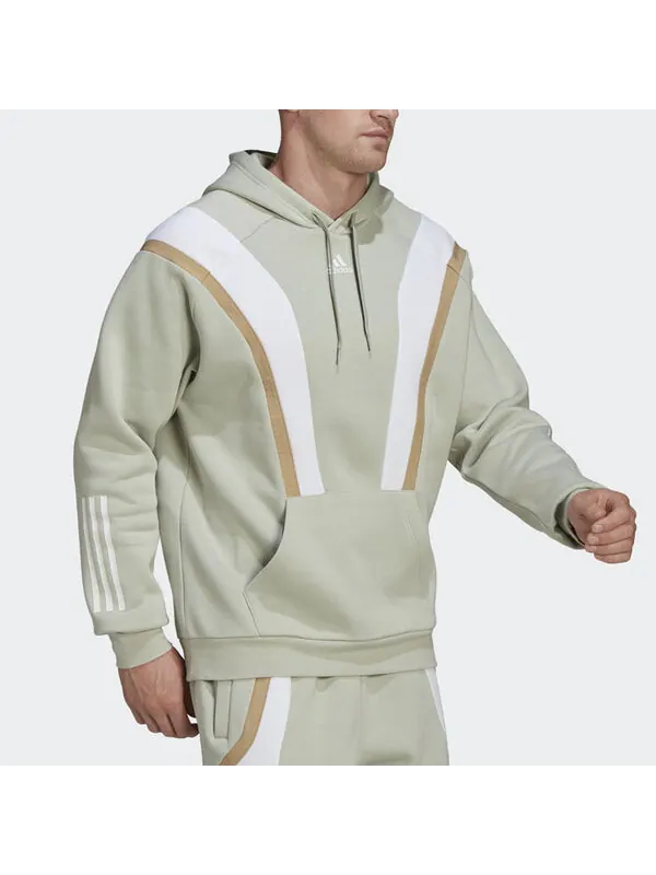 Толстовка Men's adidas Sw Fl Hoddie Contrasting Colors Sports Green — изображение 4 из 4, мульти