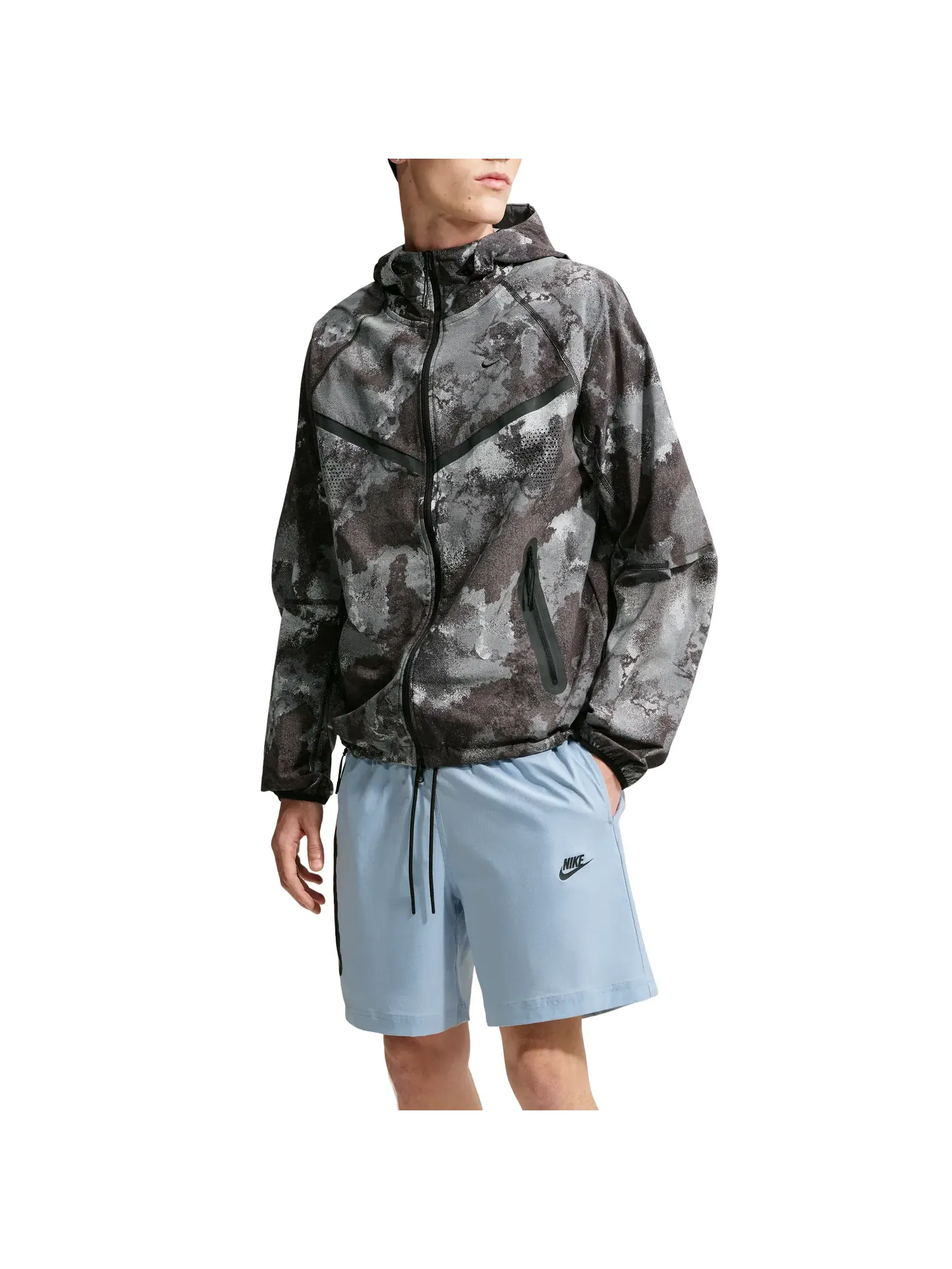 Мужские шорты с принтом Nike Tech Woven Shorts 'Light Armory Blue Black' — изображение 3 из 4, синий
