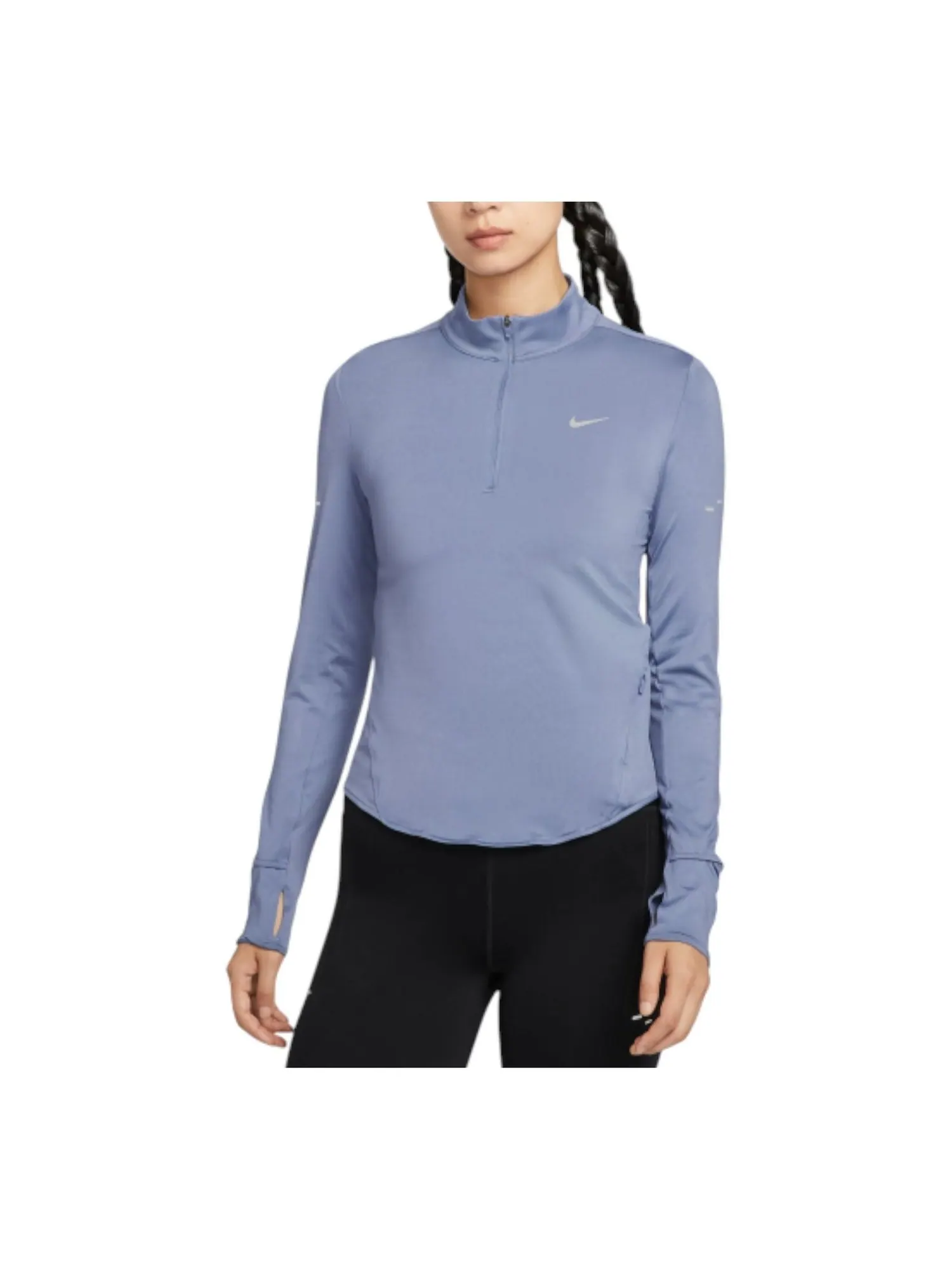 Топ (WMNS) Nike Swift Dri-FIT Sun Protection Running Top 'World Indigo Reflective Silver' — изображение 1 из 5, серый