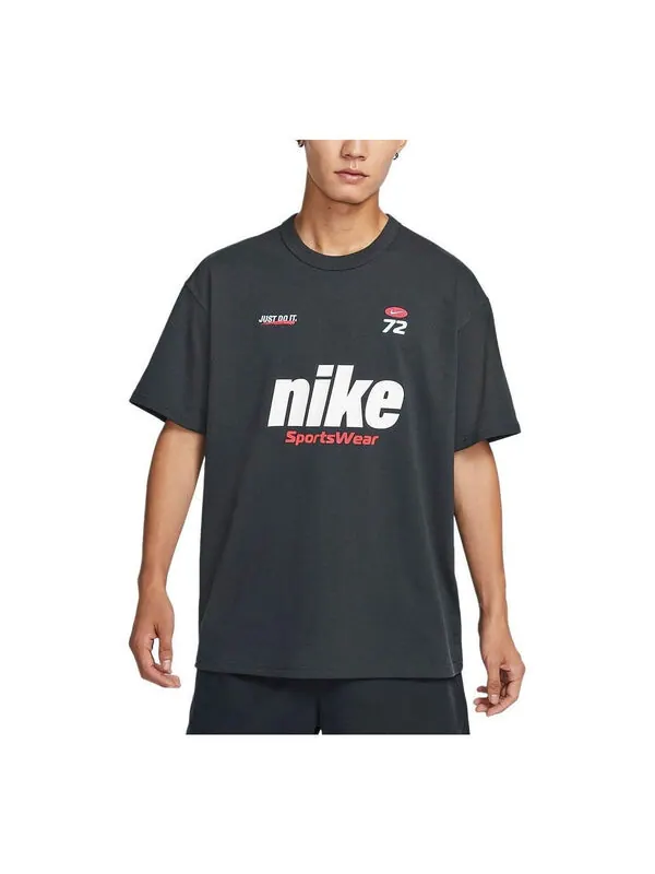 Футболка sportswear premium essentials t-shirt 'black' Nike — изображение 1 из 4, черный/белый