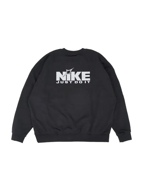 Свитер club sweatshirt 'black' Nike — изображение 2 из 3, черный/белый