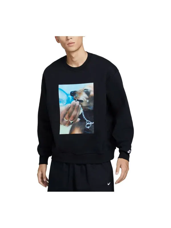 Свитер sb skate fleece crewneck sweatshirt asia sizing 'black' Nike — изображение 1 из 2, черный/белый
