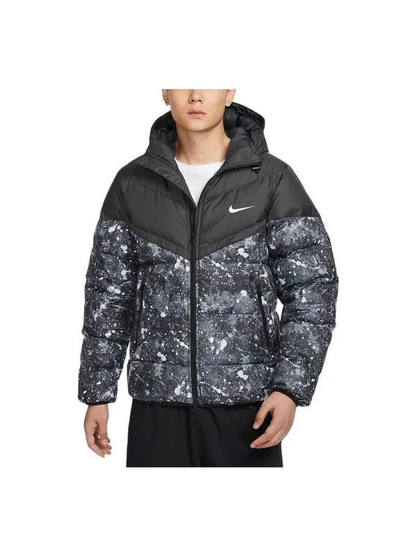 Куртка storm-fit windrunner hooded jacket 'black white' Nike — изображение 1 из 3, черный/белый