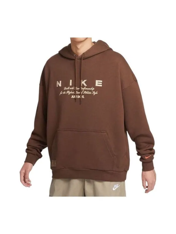 Толстовка club hoodie 'brown' Nike — изображение 1 из 4, коричневый/белый