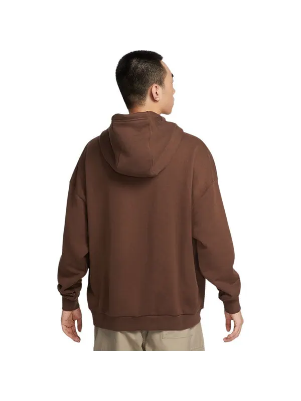 Толстовка club hoodie 'brown' Nike — изображение 2 из 4, коричневый/белый