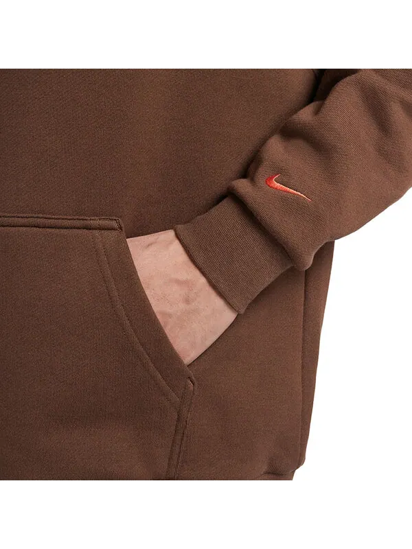Толстовка club hoodie 'brown' Nike — изображение 4 из 4, коричневый/белый