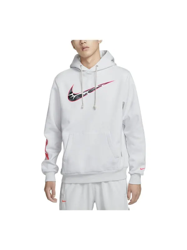 Толстовка standard issue therma-fit hoodie 'white' Nike — изображение 1 из 3, белый/оранжевый/черный