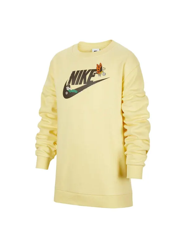 Свитер sportswear club fleece sweatshirt 'yellow' Nike — изображение 1 из 3, желтый/коричневый