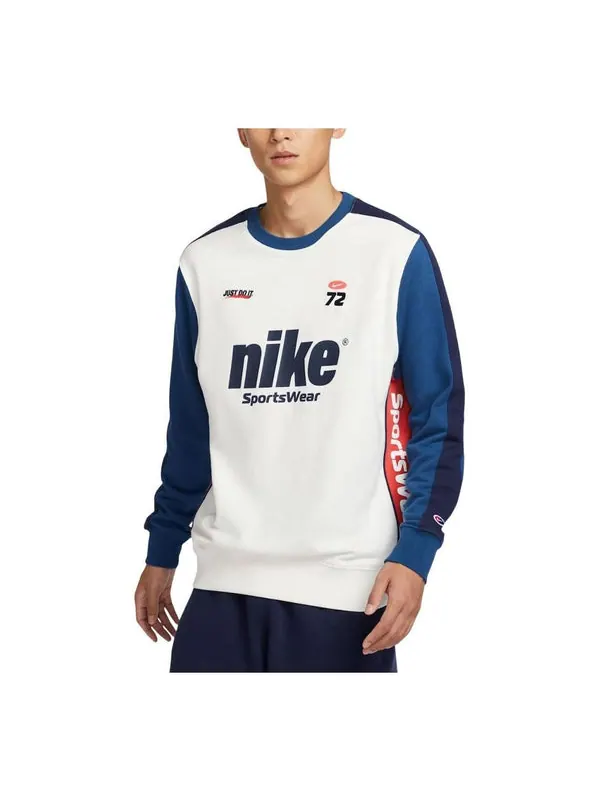 Свитер sportwear club crew-neck sweatshirt asia sizing 'sail blue' Nike — изображение 1 из 2, синий