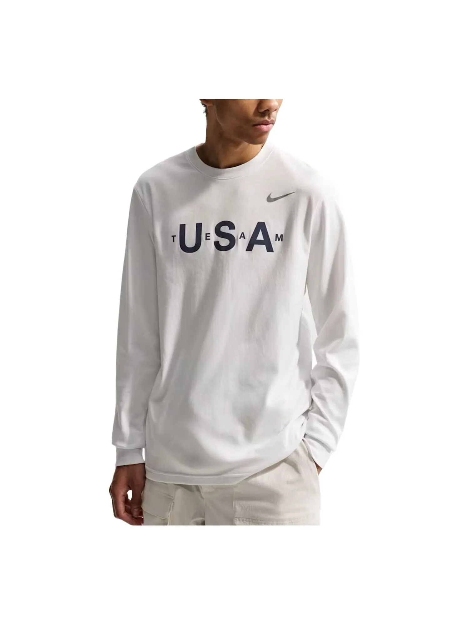 Футболка с длинными рукавами Nike Team USA Primary Dri-FIT 'Summit White' — изображение 1 из 2, белый