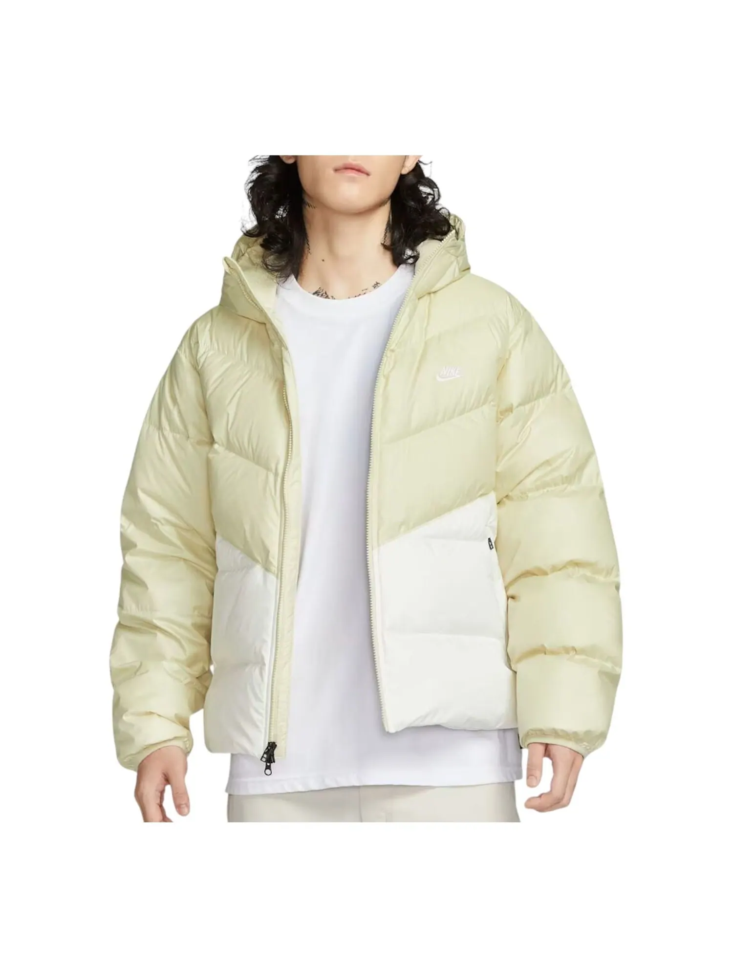 Куртка Nike Windrunner Down Jacket 'Light Khaki Sail White' — изображение 2 из 3, мульти