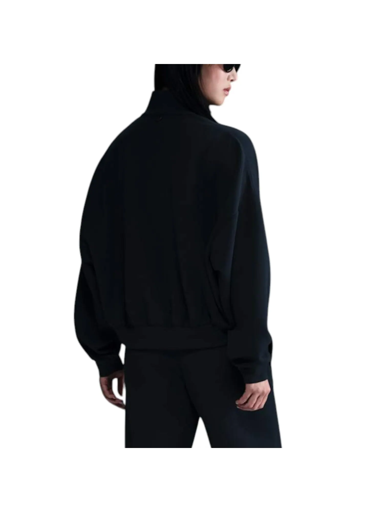 Футболка (WMNS) Nike 24.7 ImpossiblySoft Dri-FIT 1/2-Zip T-shirt Oversized Fit 'Black' — изображение 3 из 3, черный