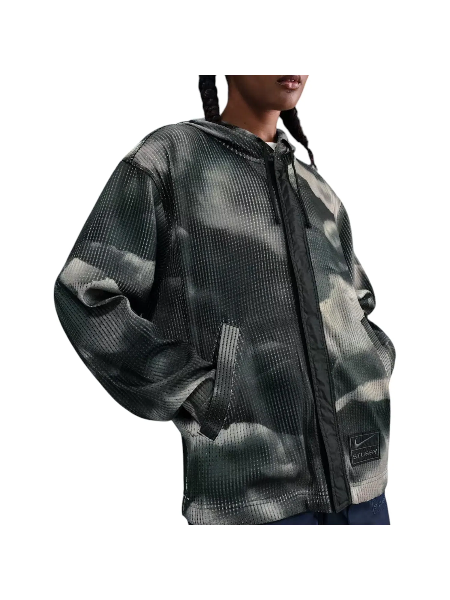 Куртка Nike x Stussy Ghillie Allover Print Jacket 'Green' — изображение 2 из 3, зеленый
