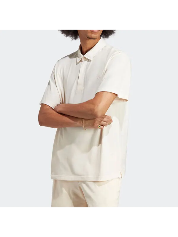 Футболка Adidas Premium Essentials Polo Shirt 'Beige' — изображение 4 из 4, бежевый