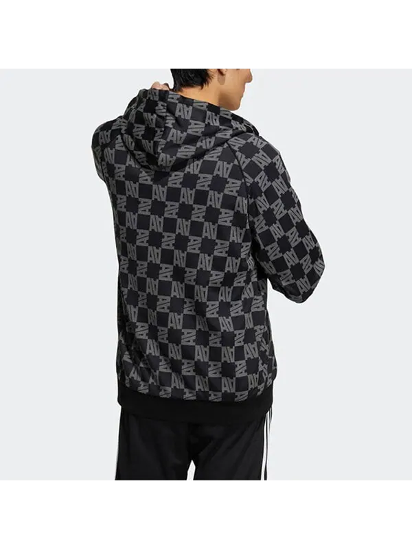 Куртка adidas Monogram Jacket 'Black White' — изображение 3 из 4, черный/серый