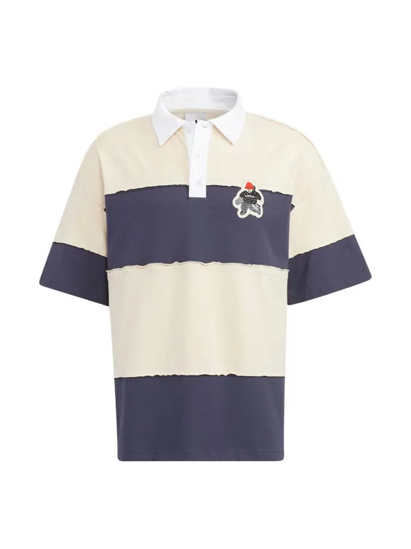 Футболка Adidas x CHARR Short Sleeve Polo Shirt 'Cream White Navy' — изображение 1 из 4, мульти