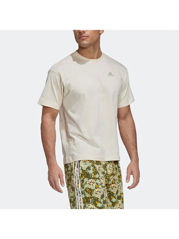 Футболка adidas Solid Color Logo Alphabet Round Neck Sports Short Sleeve White — изображение 2 из 4, мульти