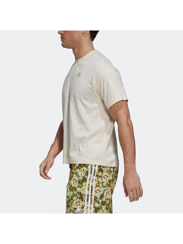 Футболка adidas Solid Color Logo Alphabet Round Neck Sports Short Sleeve White — изображение 3 из 4, мульти