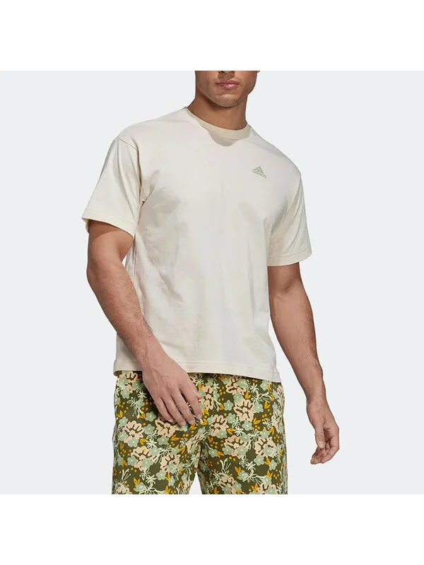 Футболка adidas Solid Color Logo Alphabet Round Neck Sports Short Sleeve White — изображение 4 из 4, мульти