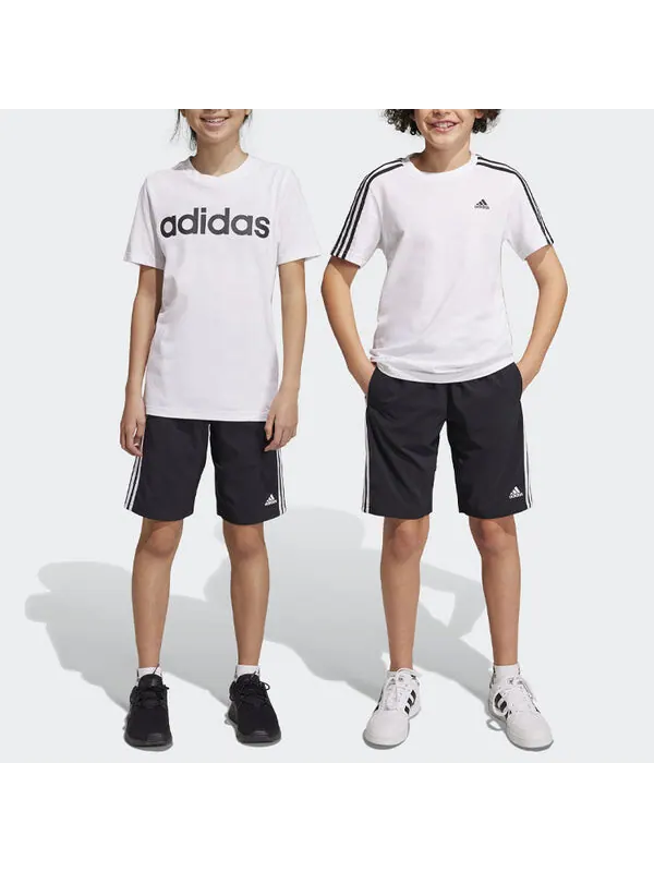 Шорты основные 3 полоски тканые шорты Adidas — изображение 3 из 4, черный/белый