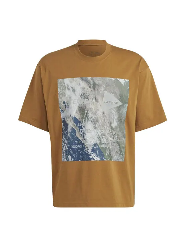 Футболка terrex graphic t-shirt 'tan' Adidas — изображение 1 из 1, бежевый/мульти