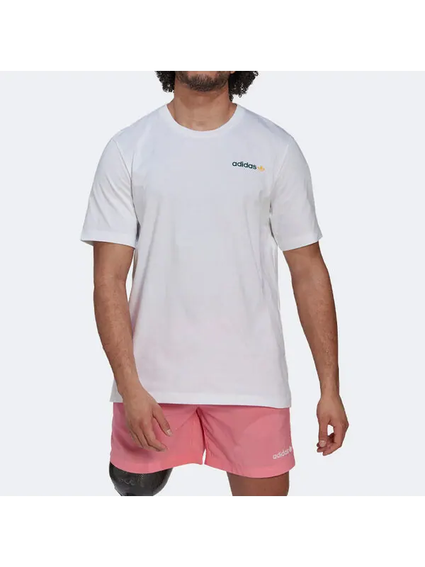 Футболка Men's adidas originals Back Sailboat Pattern Alphabet Printing Loose Round Neck Short — изображение 3 из 4, мульти
