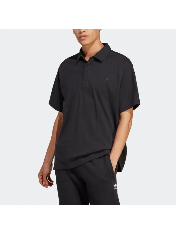Футболка adidas originals Premium Essentials Polo Shirt 'Black' — изображение 2 из 4, черный