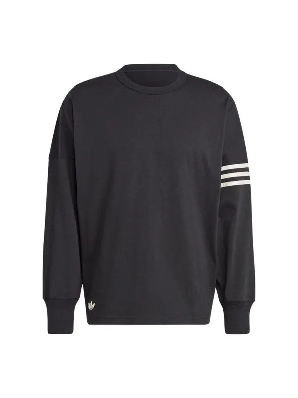 Футболка Adidas Adicolor Neuclassics Long Sleeve Tee 'Black' — изображение 1 из 4, серый
