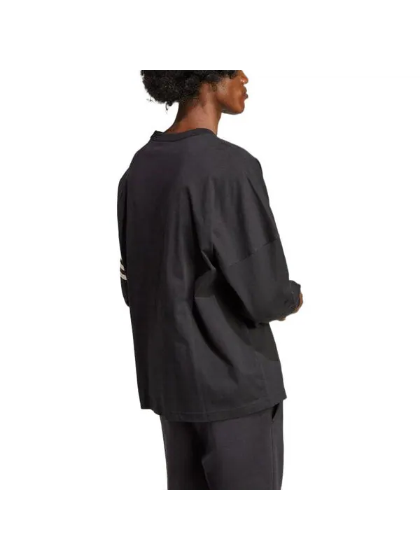 Футболка Adidas Adicolor Neuclassics Long Sleeve Tee 'Black' — изображение 3 из 4, серый