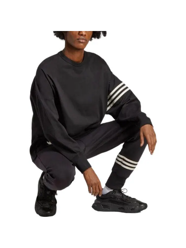 Футболка Adidas Adicolor Neuclassics Long Sleeve Tee 'Black' — изображение 4 из 4, серый